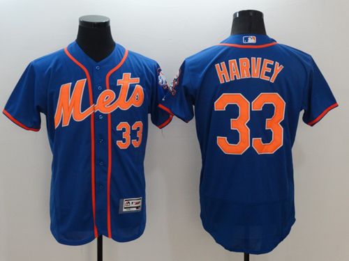 Mets #33 Matt Harvey Blue Flexbase Authentic Collection Stitched MLB Jersey